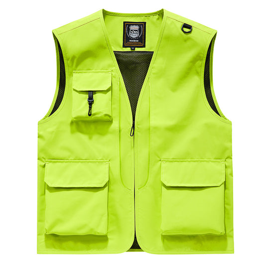 Herren Sichtbare Multifunktionale Utility-Weste mit Mesh‑Futter, Mehrfachtaschen und D‑Ring Shop Nory