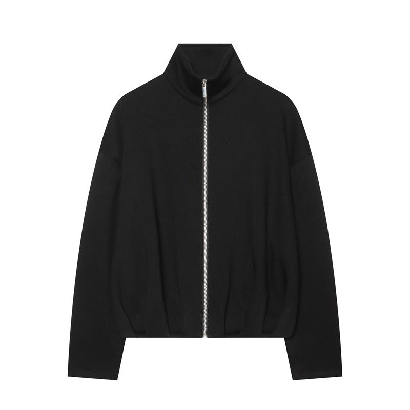 Damen Leichter Zip-Cardigan mit Stehkragen und kastiger Silhouette Shop Nory