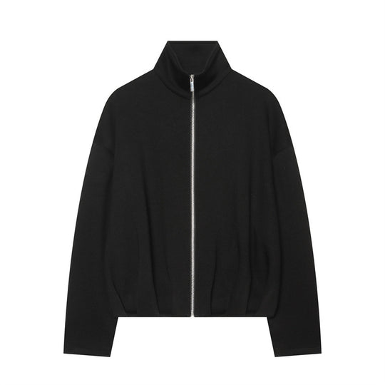 Damen Leichter Zip-Cardigan mit Stehkragen und kastiger Silhouette Shop Nory
