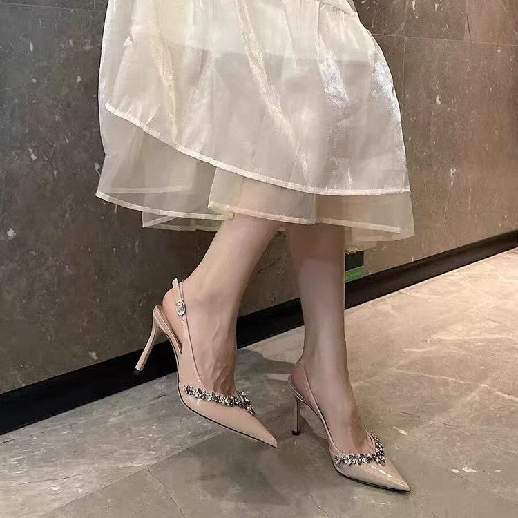 Damen Slingback‑Pumps mit spitzer Zehenform, verstellbarem Fersenriemen und Kristallbesatz Shop Nory