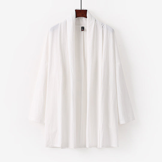 Unisex Offene Kimono-Cardigan aus leichter Baumwoll-Leinen-Mischung Shop Nory