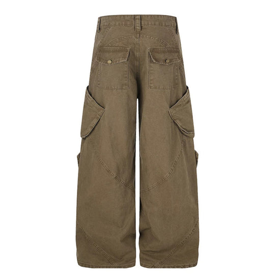 Damen Weite High‑Waist Cargo‑Culottehose mit Multi‑Taschen Shop Nory