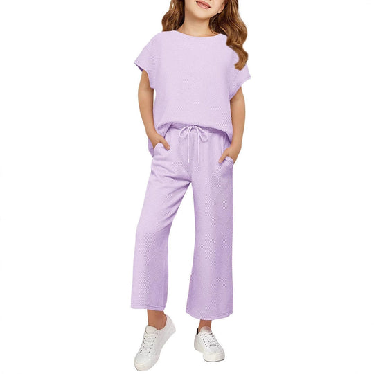 Damen lässiges Schlafanzug-Set mit weitem Oberteil und lockeren Hosen Shopnory