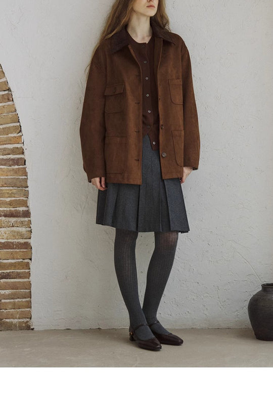 Damen Elegante Wildlederjacke Shop Nory