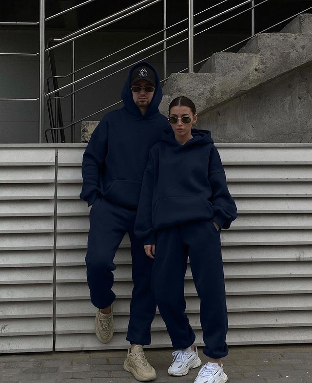 Unisex Oversize-Kapuzenpullover und Relax-Jogginghose Set aus hochwertiger Baumwollmischung Shop Nory