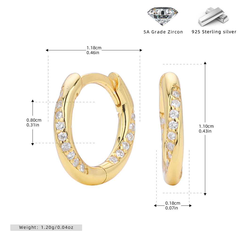 Damen Creolen mit funkelnden Zirkonia und hochwertigem 925 Sterling Silber Shop Nory