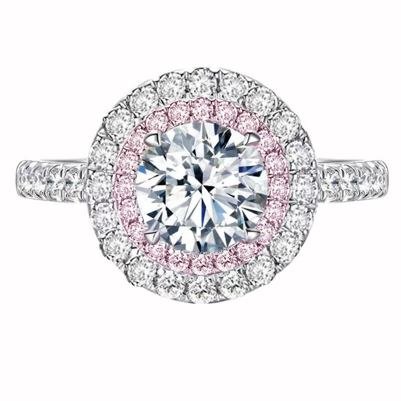 Damen eleganter Halo-Ring mit funkelndem Kristallbesatz Shop Nory