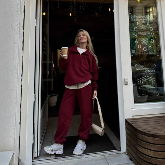Damen Lässiger Oversized Hoodie und Jogginghose Set Shopnory