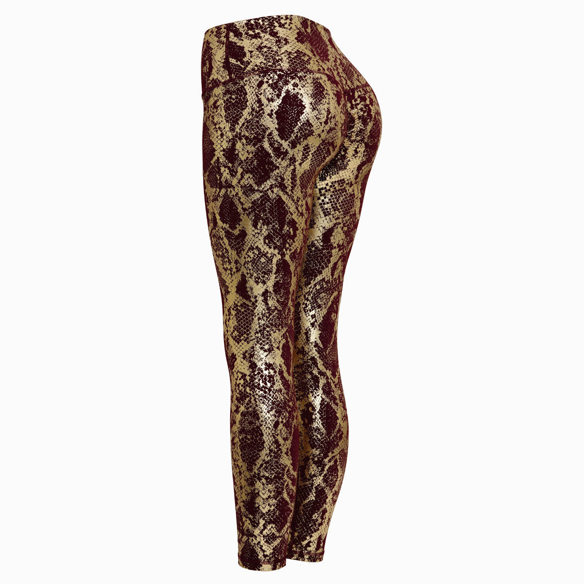 Damen Sportleggings im Schlangenprint mit hohem Bund