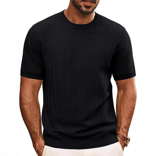 Herren strukturiertes Rundhals T-Shirt ShopNory