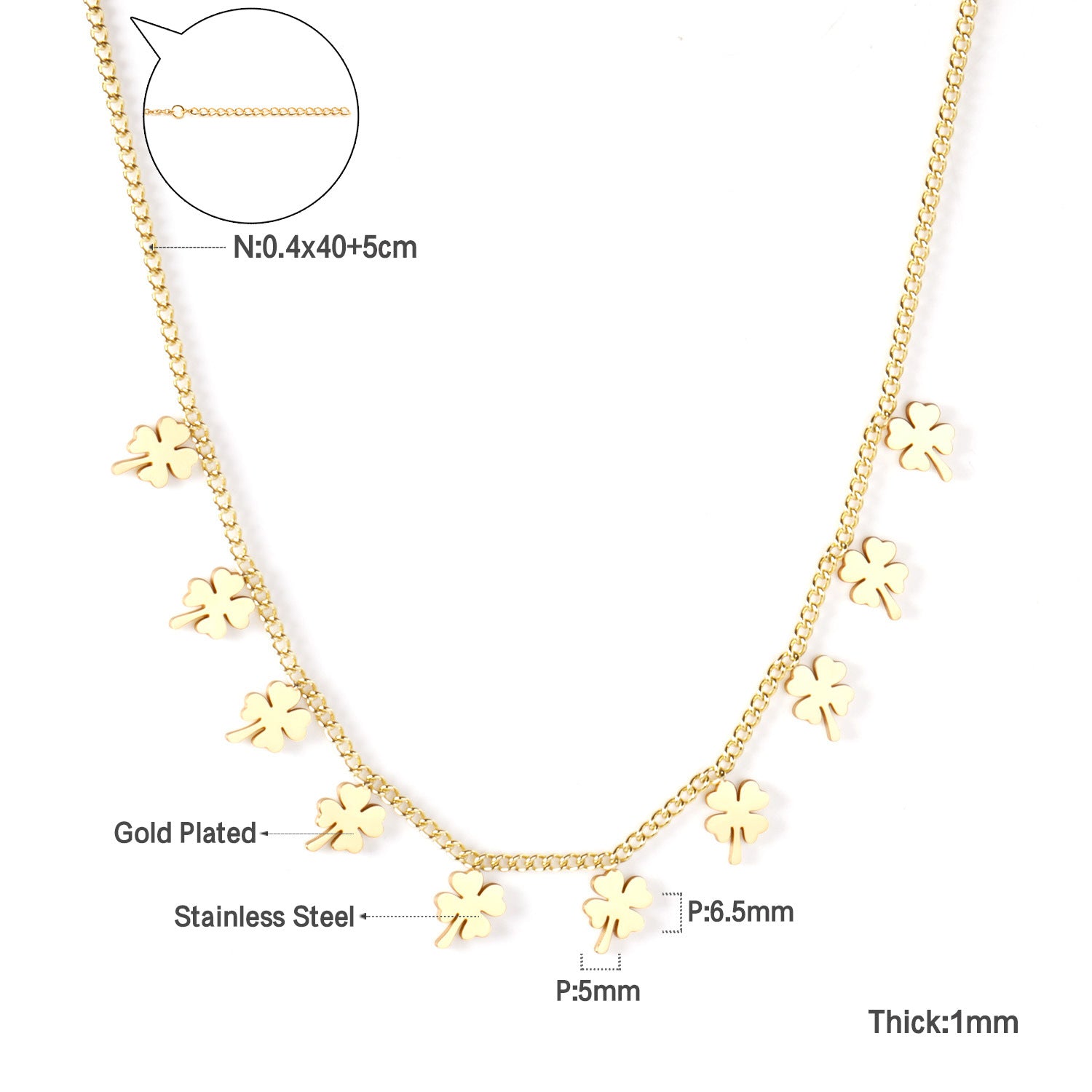 Damen elegante Goldplattierte Halskette mit geometrischen Anhängern Shop Nory