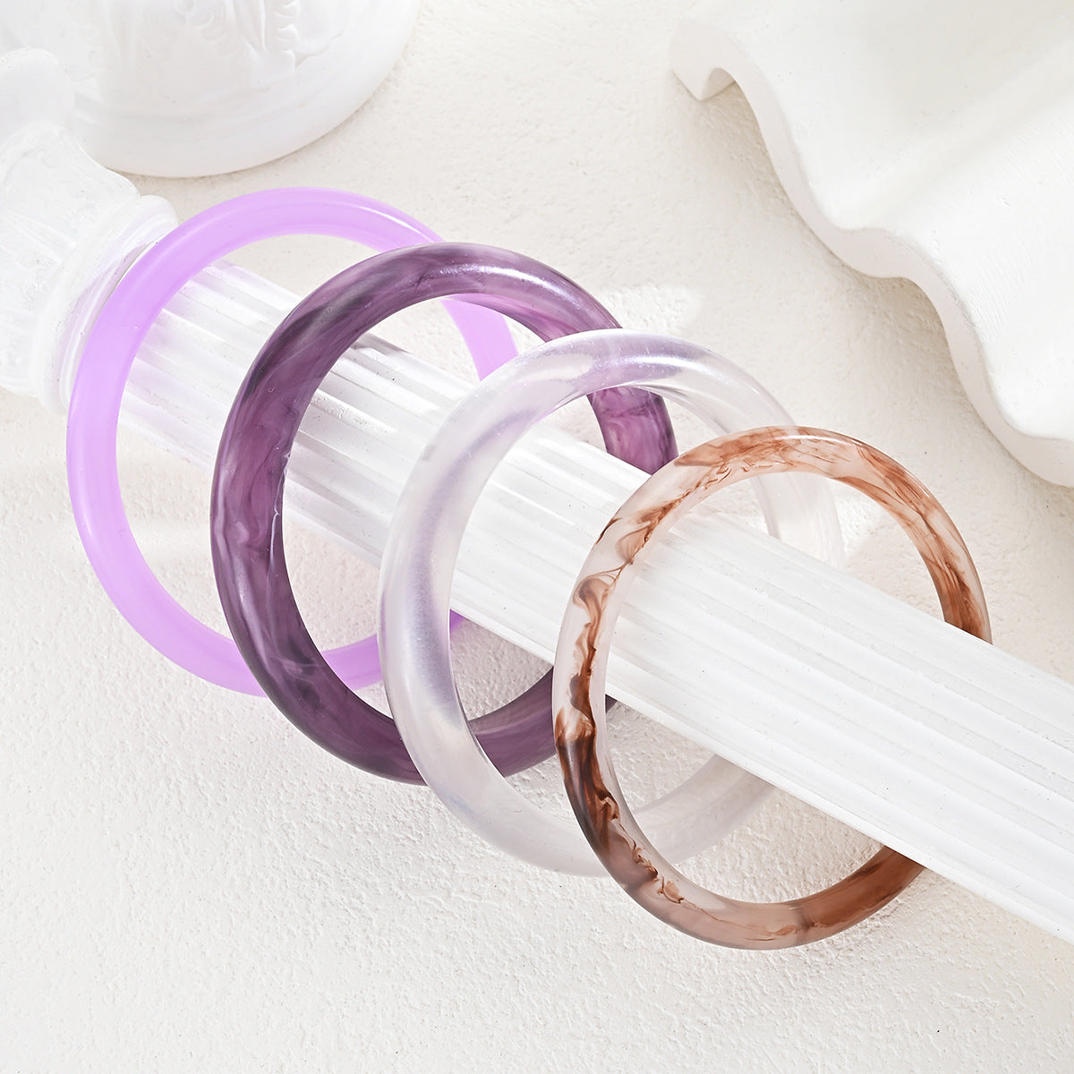 Damen Modeschmuck Armband-Set mit trendigen Acrylringen Shop Nory