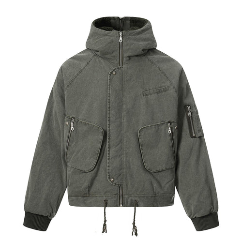 Herren Kurzjacke im Utility‑Look mit hohem Stehkragen und Kapuze Shop Nory