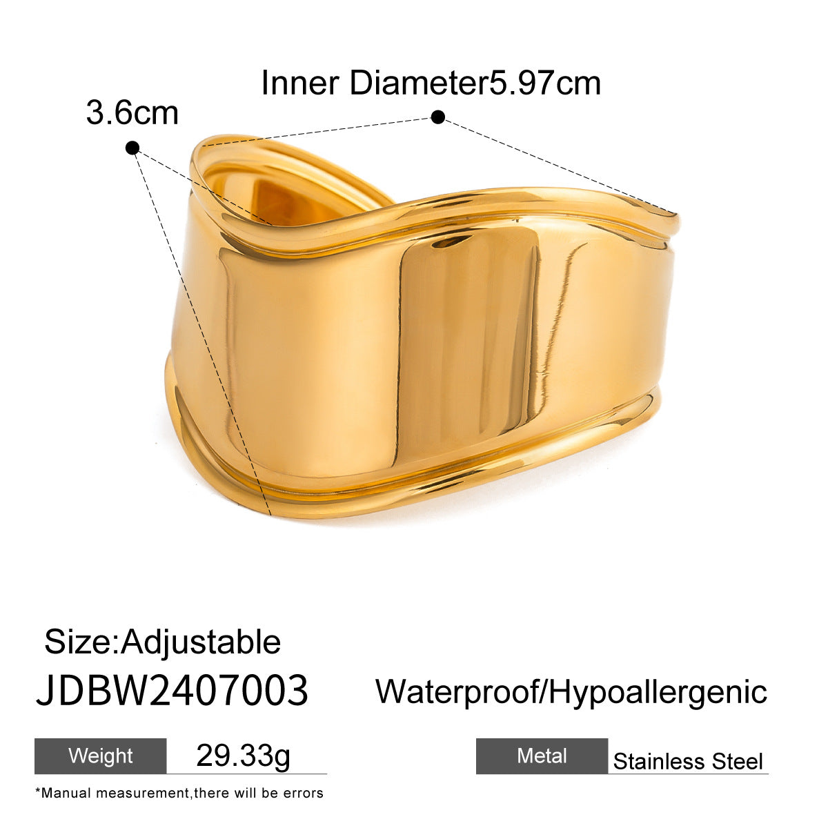 Damen Armreif aus hypoallergenem und wasserdichtem Edelstahl mit modernem Design Shop Nory
