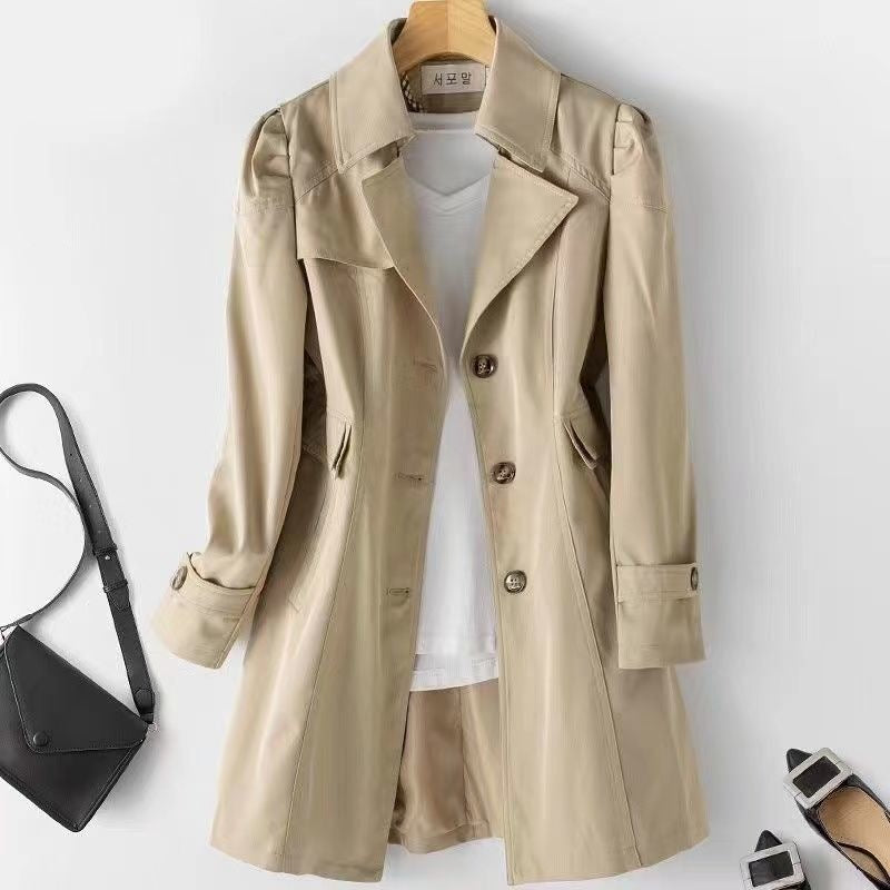 Damen Eleganter Trenchcoat mit hohem Kragen