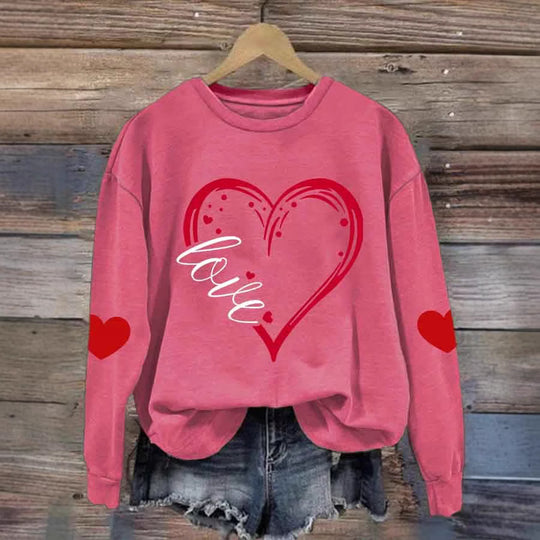 Damen Gemütlicher Pullover mit Herzmotiv Shop Nory