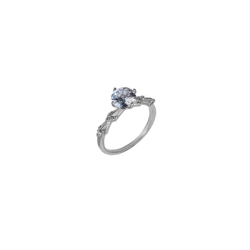 Damen eleganter Ring mit kunstvollem Blattdesign und funkelndem Kristall Shop Nory
