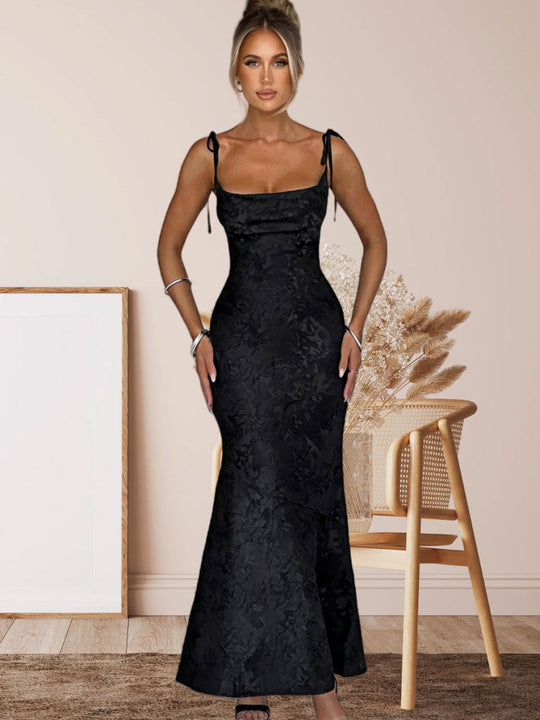Damen Elegantes Maxikleid mit verführerischen Spaghettiträgern