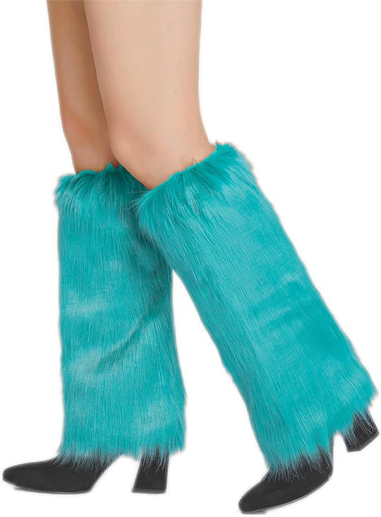 Damen lange Kunstfell‑Beinwärmer mit Shaggy‑Optik und elastischem Bund Shop Nory