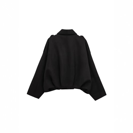 Damen lockere Cropped Jacke aus Wildlederimitat