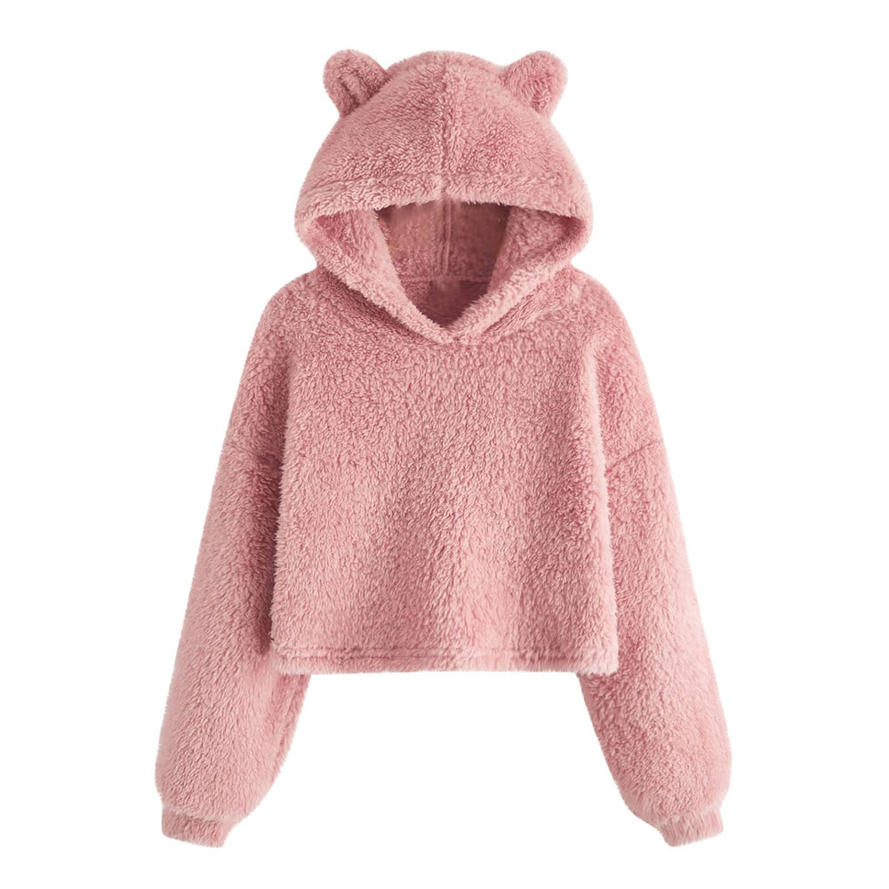 Damen Kuscheliger Fleece Hoodie mit Bärenohren