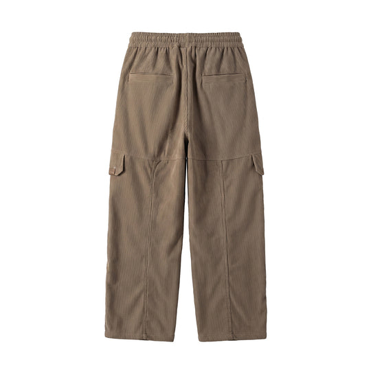 Damen Weite hochtaillierte Cargo‑Hose aus Feincord mit Tunnelzug Shop Nory