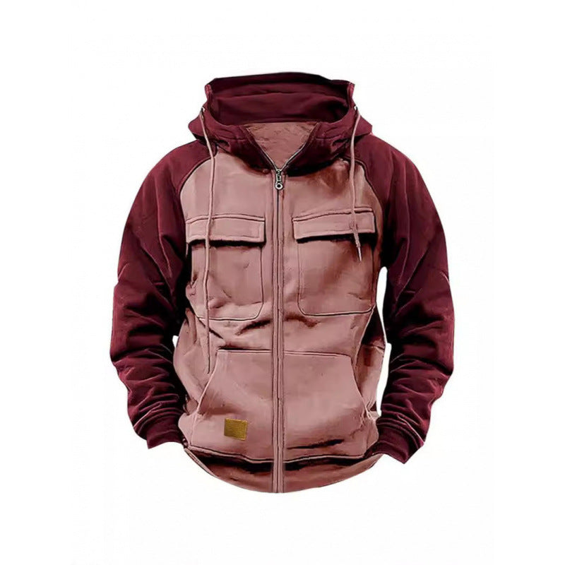 Herren Kapuzenjacke mit Cargo-Taschen und durchgehendem Reißverschluss Shop Nory