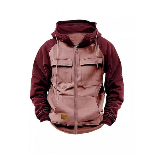 Herren Kapuzenjacke mit Cargo-Taschen und durchgehendem Reißverschluss Shop Nory