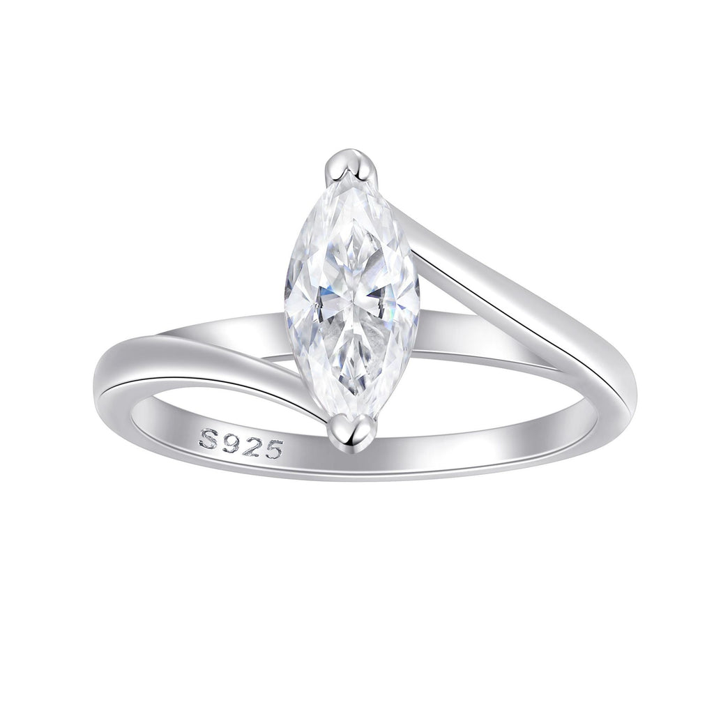 Damen Verlobungsring mit ovalem Hauptstein und filigraner Zirkonia-Verzierung Shop Nory