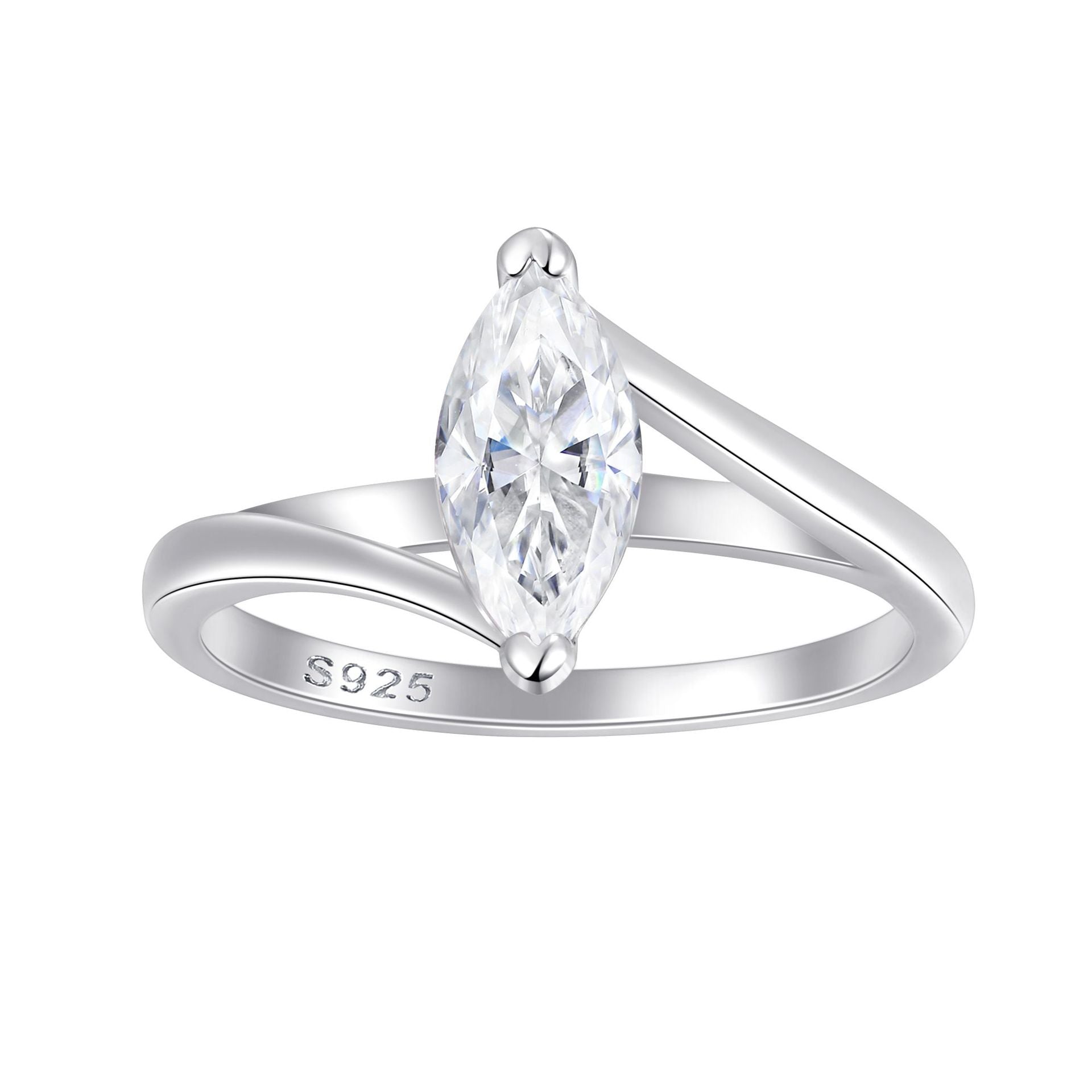 Damen Verlobungsring mit ovalem Hauptstein und filigraner Zirkonia-Verzierung Shop Nory