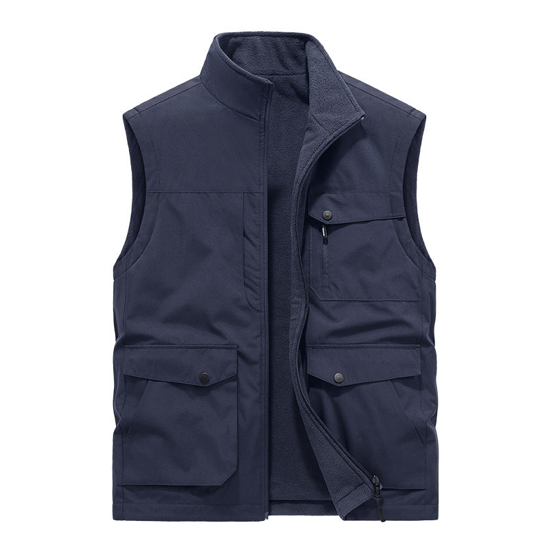 Herren Multifunktionale Utility-Weste mit Fleece-Innenfutter und Mehrfach-Taschen Shop Nory
