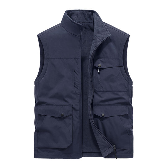 Herren Multifunktionale Utility-Weste mit Fleece-Innenfutter und Mehrfach-Taschen Shop Nory