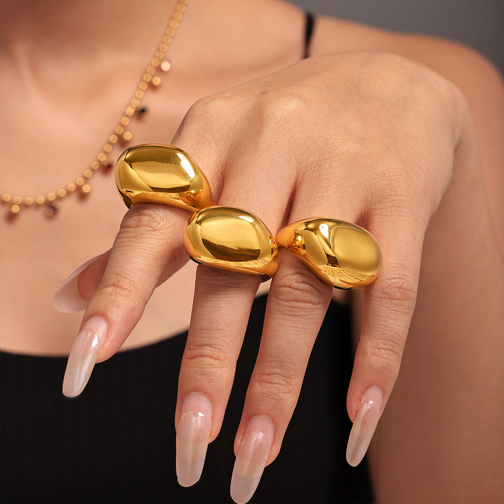Damen Modischer Ring im modernen Design aus Edelstahl Shop Nory