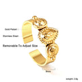 Damen regulierbarer Ring mit kunstvollem Motiv Shop Nory