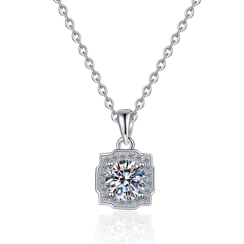 Damen elegante Halskette mit funkelndem Zirkonia-Anhänger Shop Nory
