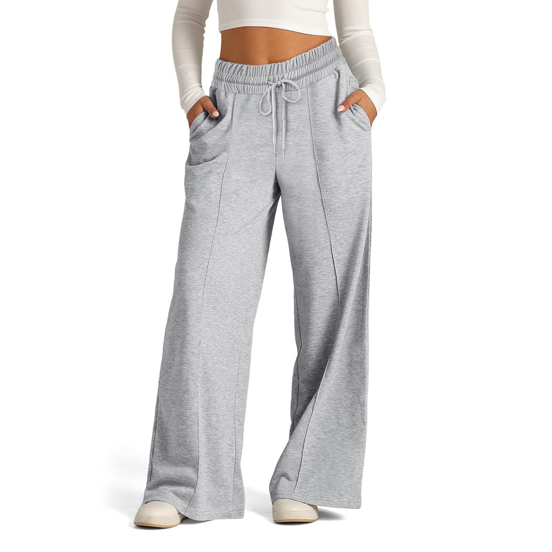 Damen nan weite High‑Waist Palazzo-Loungehose mit elastischem Komfortbund und Kordelzug Shop Nory