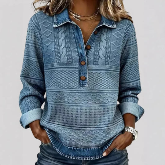 Damen Modische Pullover-Hemd