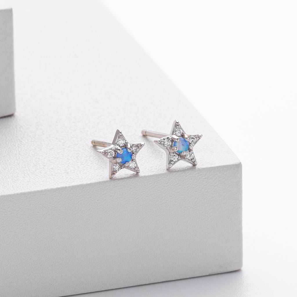 Damen Ohrstecker im strahlenden Sternendesign aus hochwertigem 925 Sterling Silber Shop Nory