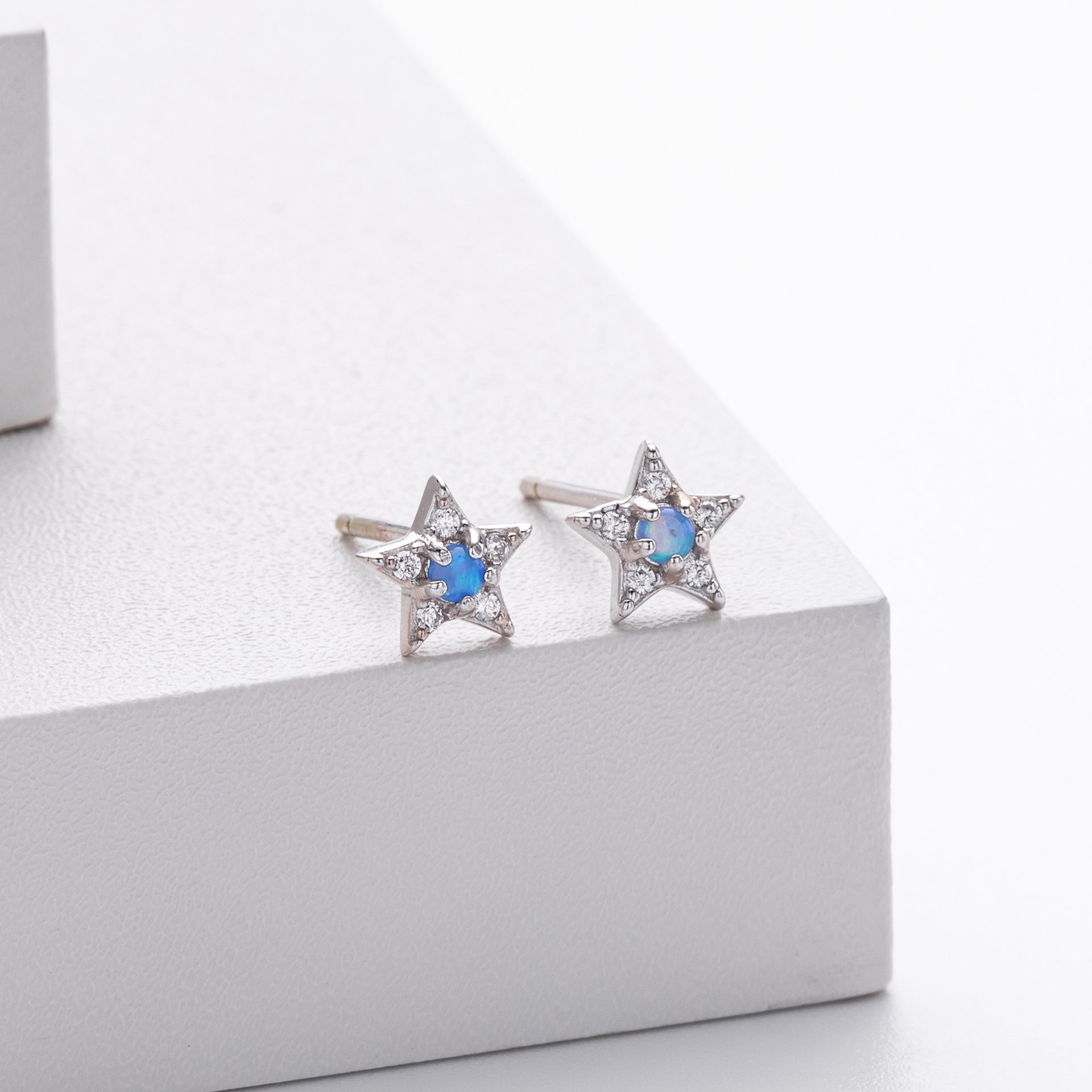 Damen Ohrstecker im strahlenden Sternendesign aus hochwertigem 925 Sterling Silber Shop Nory