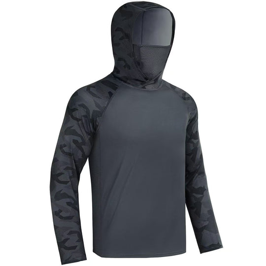 Herren Sportliches Funktionsshirt mit Kapuze und Gesichtsschutz