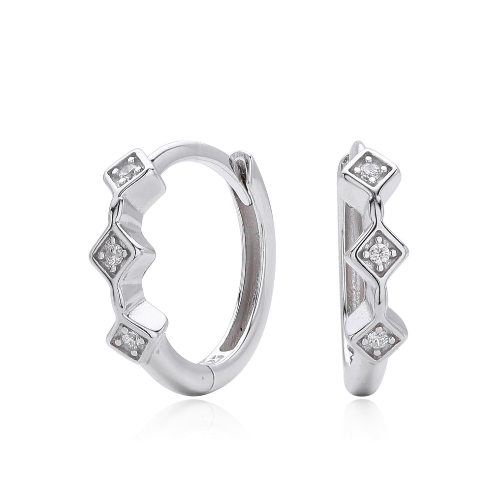 Damen Creolen aus hochwertigem 925 Sterlingsilber mit funkelnden Zirkon-Akzenten Shop Nory