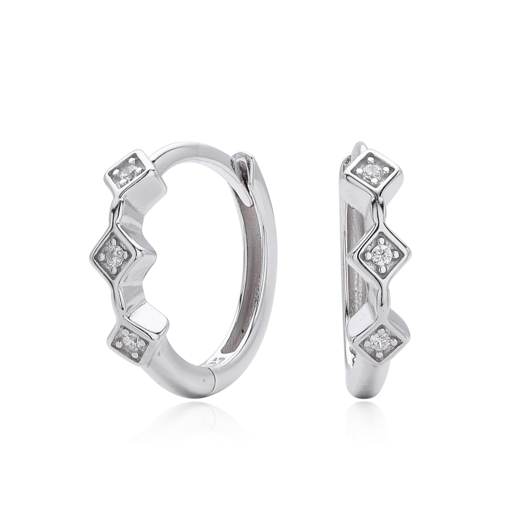 Damen Creolen aus hochwertigem 925 Sterlingsilber mit funkelnden Zirkon-Akzenten Shop Nory