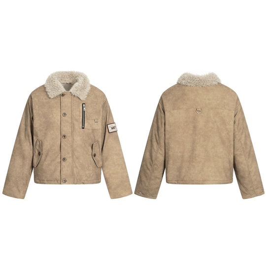 Herren Kurzblouson im Retro‑Military‑Look mit Teddyfellkragen und funktionalen Brusttaschen Shop Nory