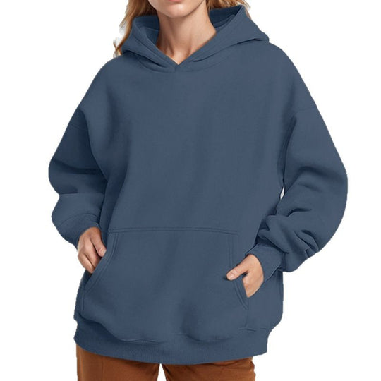 Damen nan weicher Oversize-Kapuzenpullover mit asymmetrischem Saum Kängurutasche und überschnittener Schulter Shop Nory