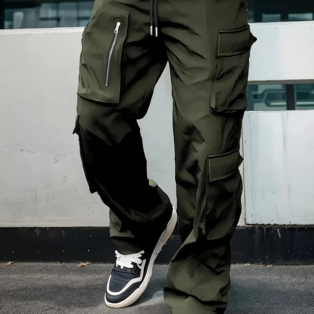 Herren Multifunktionale Cargohose mit großen Klapp‑ und Reißverschlusstaschen sowie Kordelzug Shop Nory