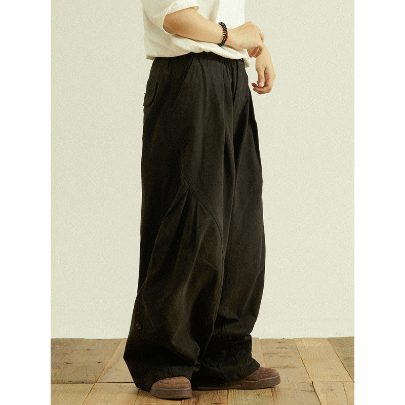 Herren Weite Baggy-Cargo-Hose mit Faltendetails und elastischem Bund Shop Nory