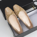 Damen elegante Ballerinas mit feinem Lackleder-Obermaterial und modischem Schleifen-Detail Shopnory