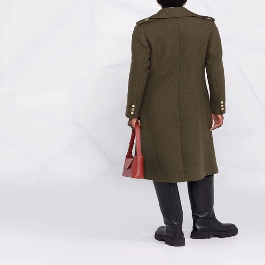 Damen A‑Linien Wollmix‑Mantel mit zweireihigem Tailoring, Metallknöpfen und Klappentaschen Shop Nory
