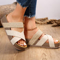 Damen bequeme Plattform-Sandalen mit geflochtenem Riemchendesign und rutschfester Sohle