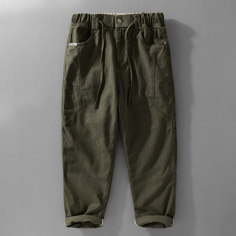 Herren Utility-Cargohose mit elastischem Bund, Tunnelzug und aufgesetzten Taschen Shop Nory